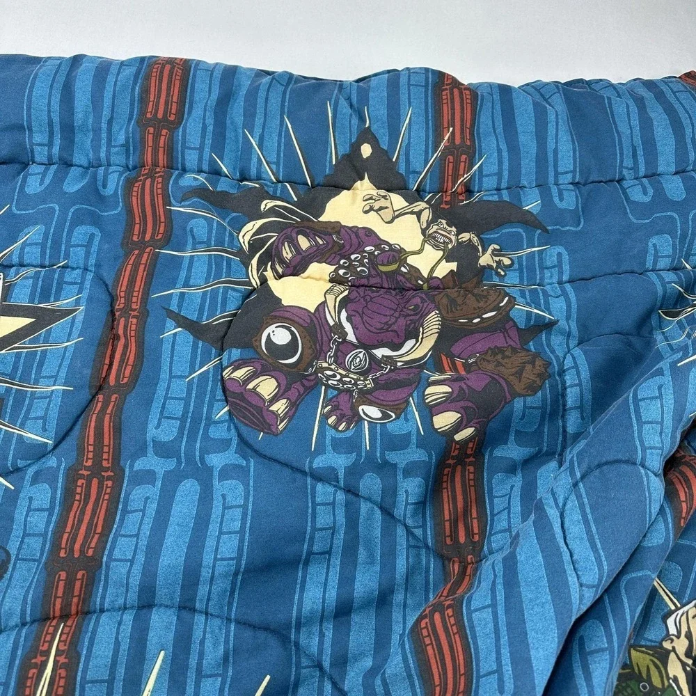 Vintage Small Soldiers Twin Comforter Flat Sheet Set Blue 1998 Kids Bedding